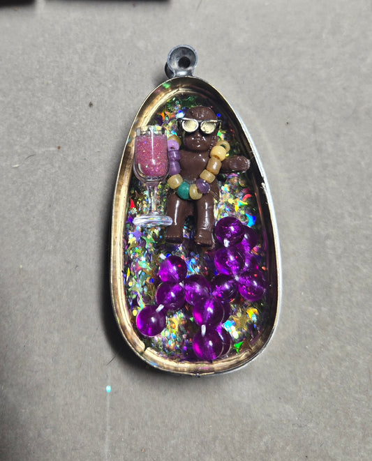 Bad Baby / Sunglasses, Wine, and Purple Bead Dog